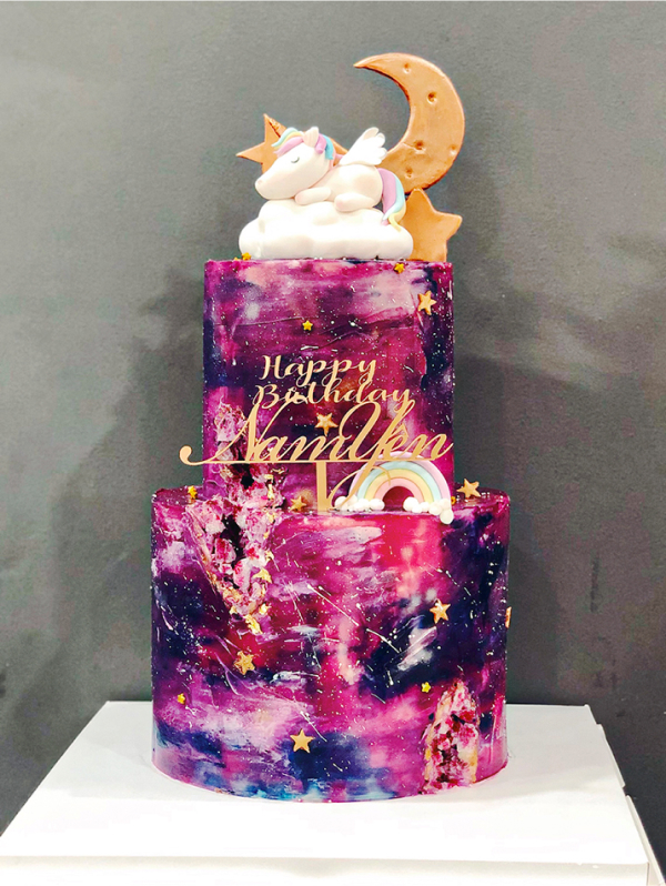 Moon & Stars Birthday Cake | Elegant Temptations Bakery