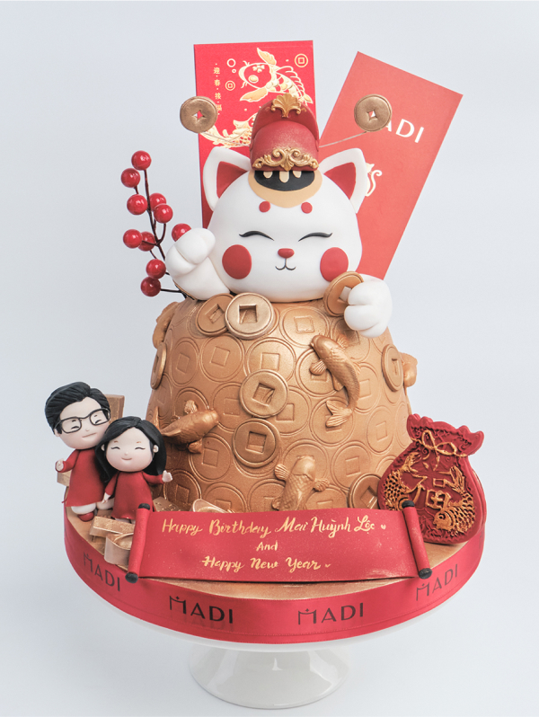 Fortune Cat Money Pulling Cake (Simple) – Sei Pâtisserie