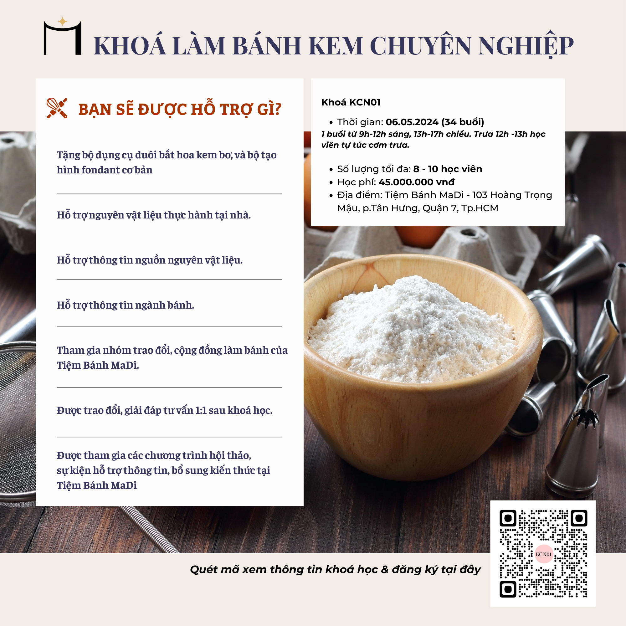 HỖ TRỢ HỌC VIÊN TỪ TIỆM BÁNH MADI