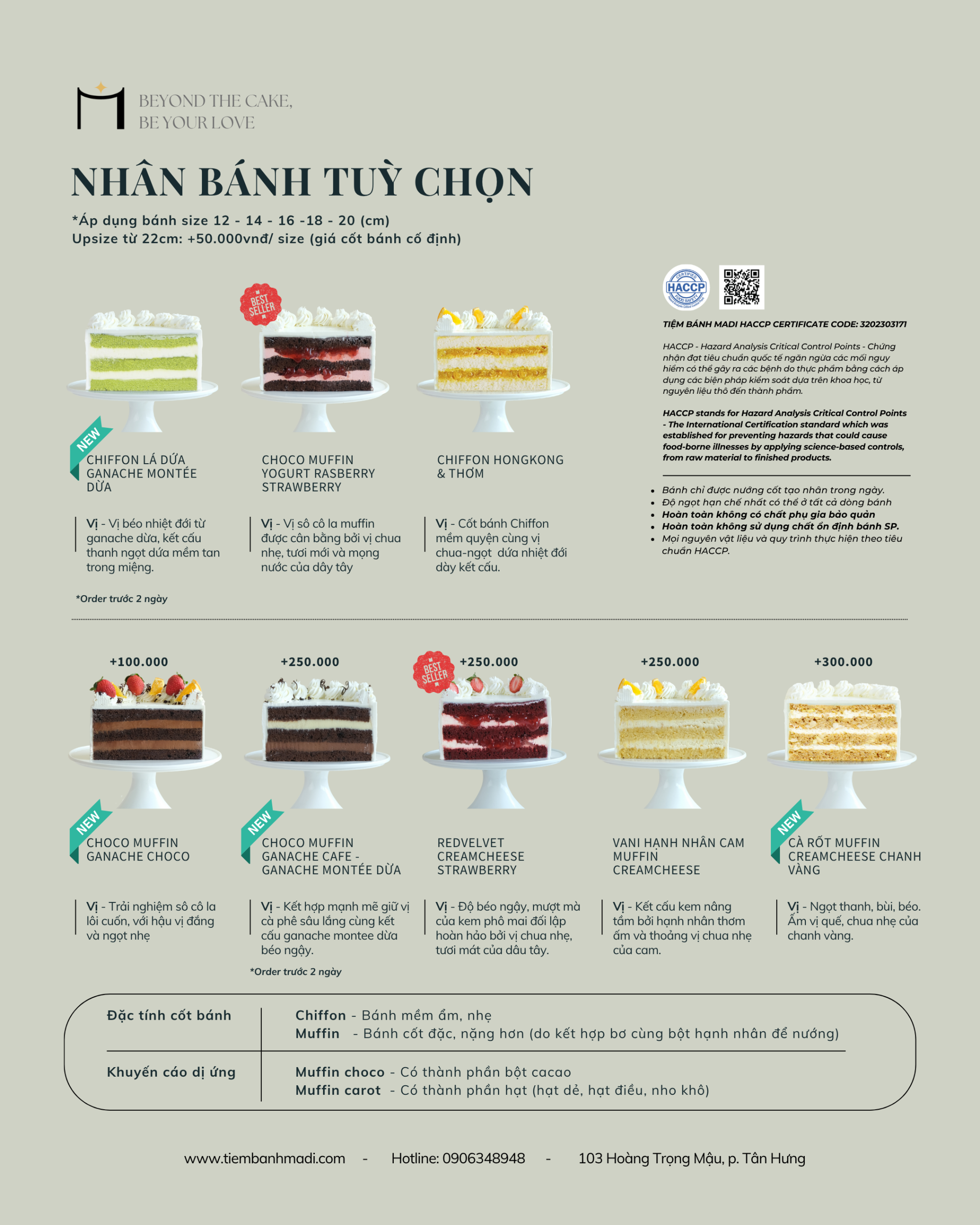 Các loại nhân bánh mới tại MaDi