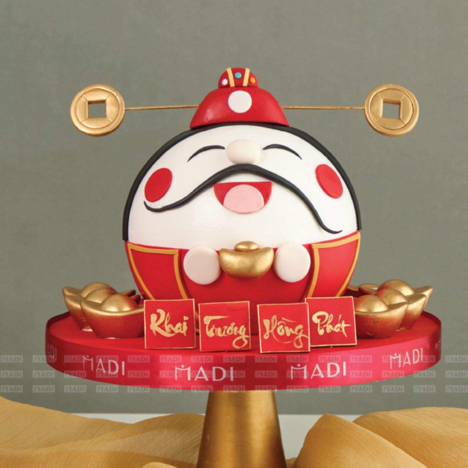 Đặt bánh sự kiện theo yêu cầu mẫu Thần Tài khai trương may mắn, gửi gắm lời chúc phú quý và tài lộc dồi dào