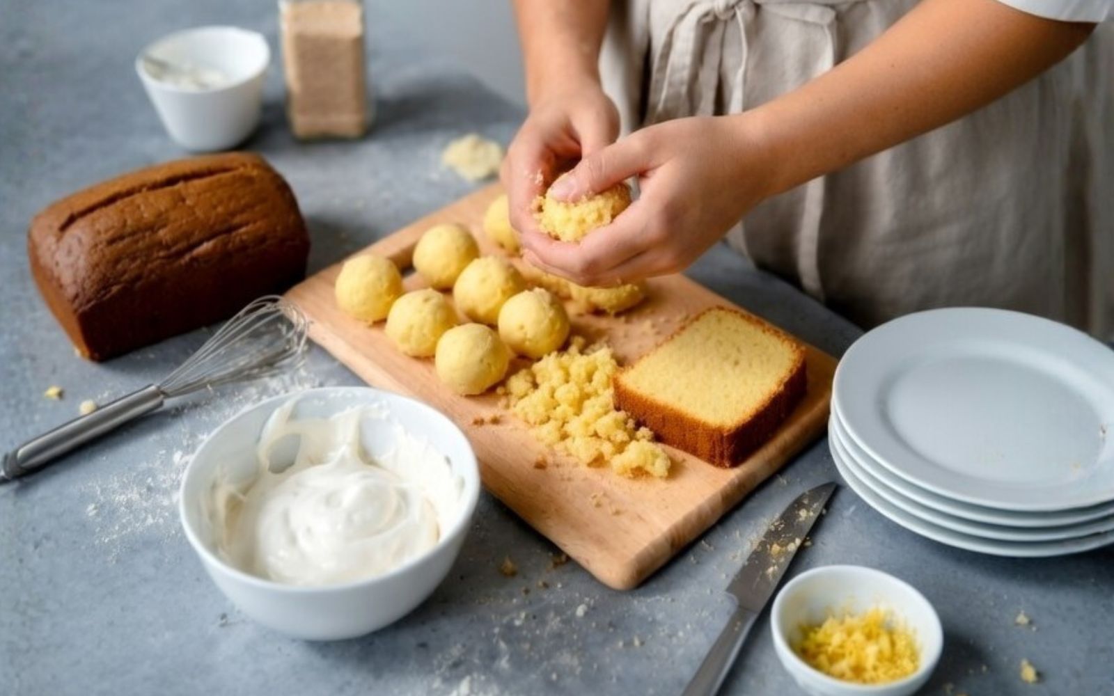 Vo tròn hoặc tạo hình tùy ý để làm nên những chiếc bánh Cake Pop nhỏ xinh, đáng yêu
