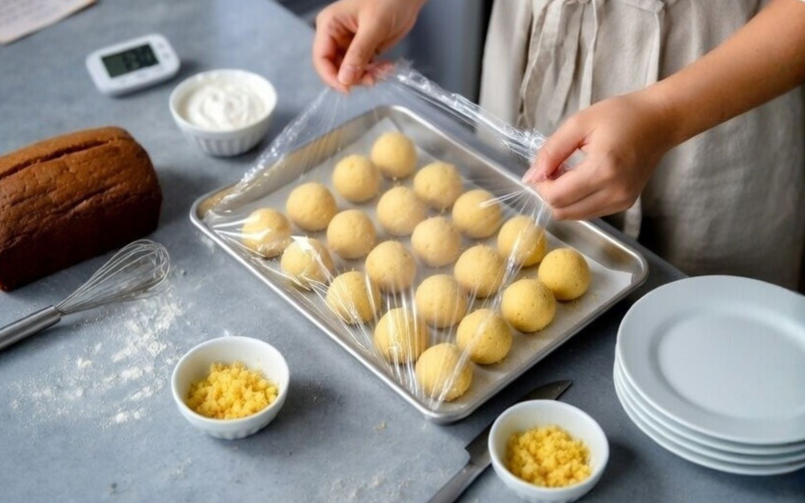 Làm lạnh giúp viên bánh Cake Pop cứng cáp hơn, dễ giữ form trước khi phủ chocolate