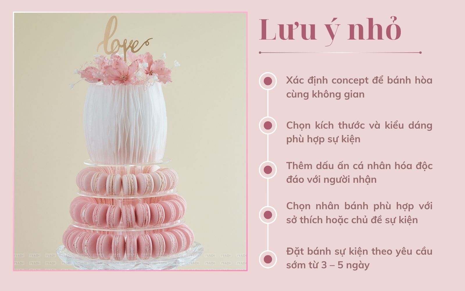 Bánh sự kiện thêm hoàn hảo và trọn vẹn cảm xúc hơn với vài lưu ý nhỏ khi chọn mẫu, màu sắc và thông điệp