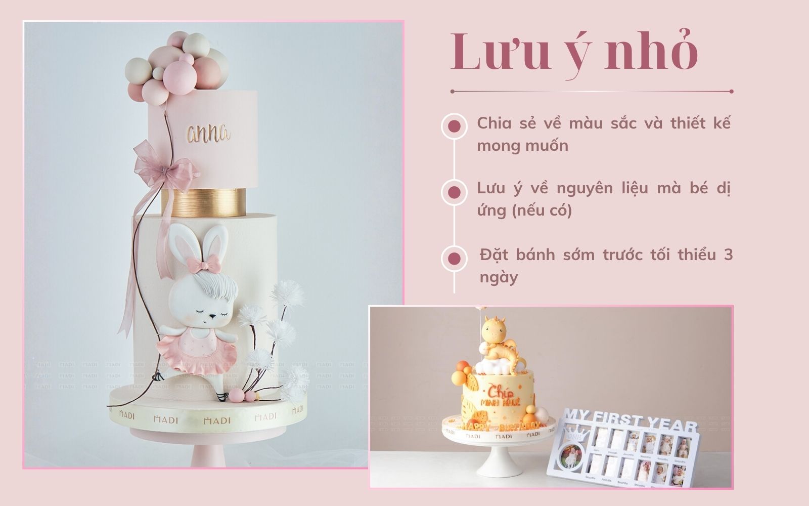 Cùng MaDi tạo nên khoảnh khắc đặc biệt cho bé với bánh kem đầy tháng cho bé được thiết kế ngọt ngào, ý nghĩa