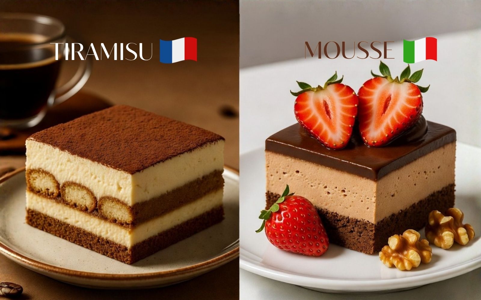 Sự khác biệt giữa bánh Mousse và Tiramisu bắt đầu từ nguồn gốc ra đời