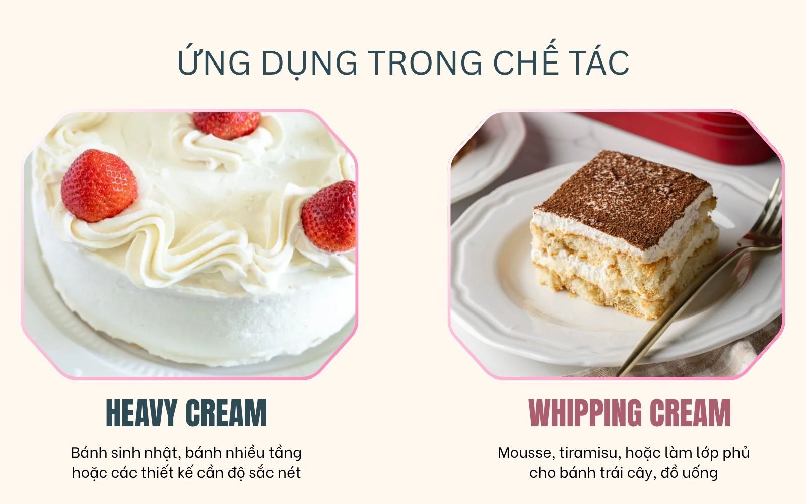 Heavy cream và Whipping cream – Khác nhau như thế nào trong từng cách sử dụng?
