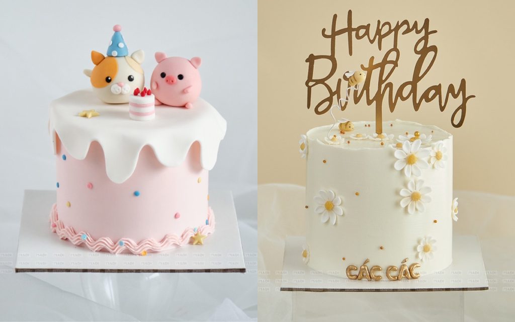 Bánh kem đầy tháng cỡ nhỏ 9cm cho tiệc chỉ có người thân trong nhà