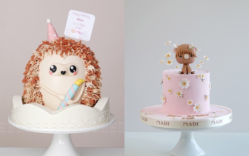ánh kem đầy tháng em bé cỡ gọn cho bàn tiệc tại nhà phải chia chỗ với mâm cúng