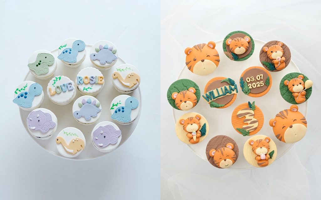 Set cupcake thôi nôi chia riêng một phần cho bé bốc, giữ bánh chính nguyên vẹn