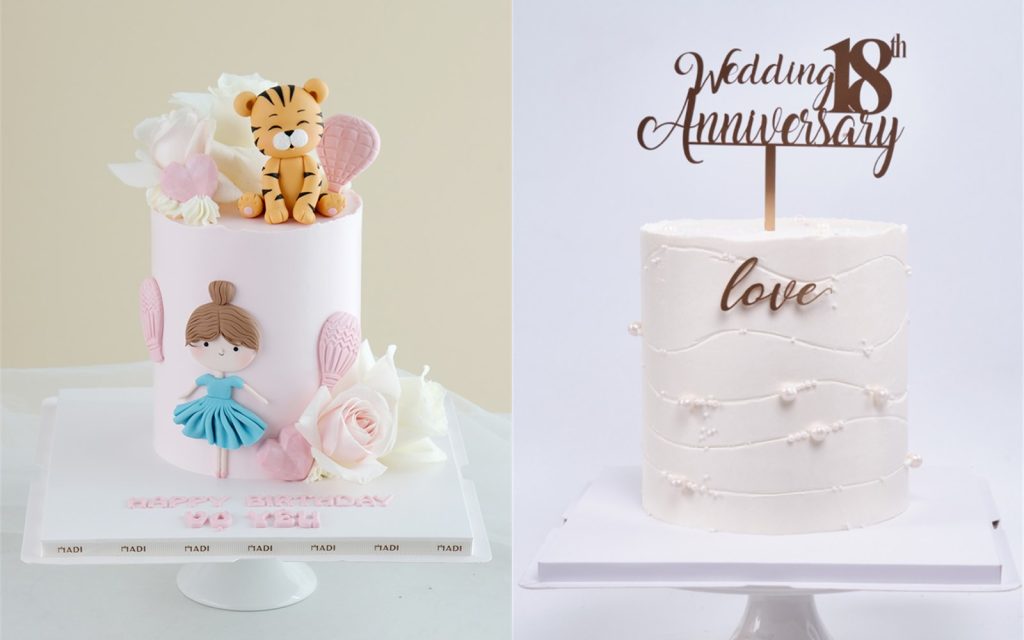 Bánh kem cho gia đình khổ 14 cm và mẫu kỷ niệm ngày cưới