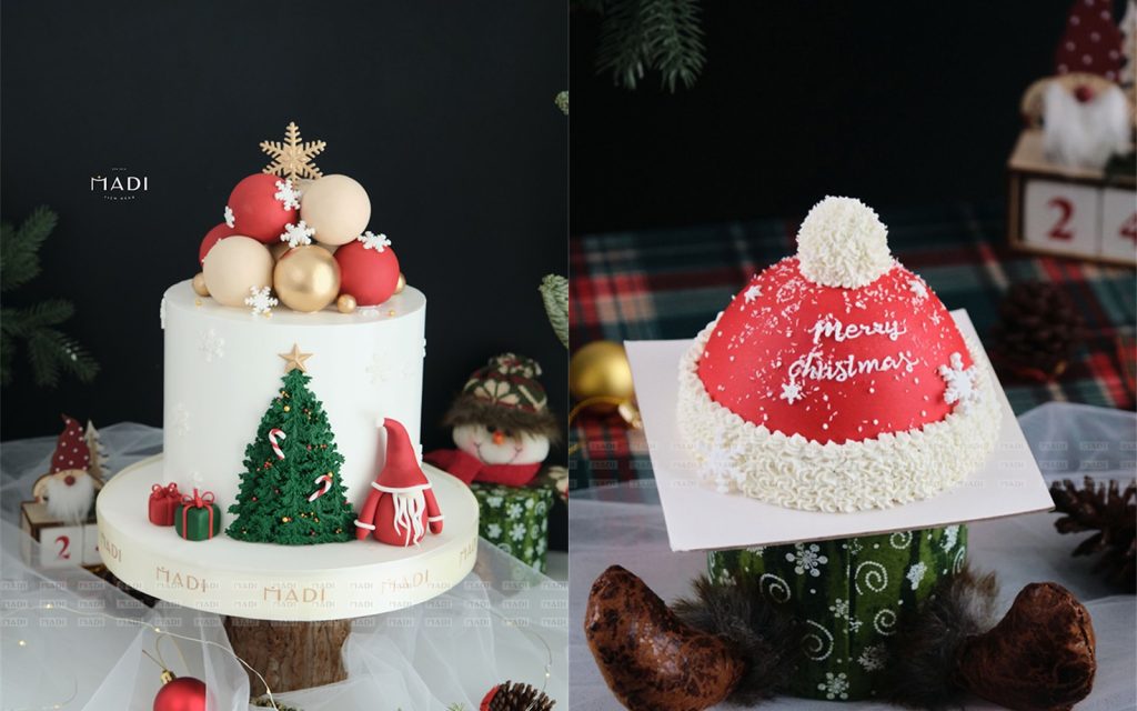 Bánh kem Noel khổ 20 cm và mẫu bánh ổ nhỏ trong bảng giá