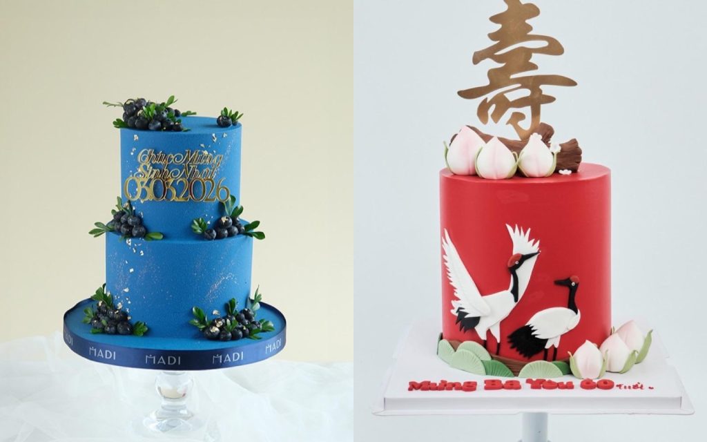 Bánh sinh nhật hai tầng và bánh mừng thọ size 18 cm cho tiệc đông khách
