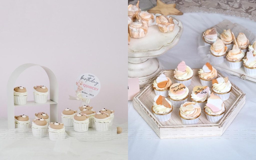 Set cupcake sinh nhật chia sẵn từng phần cho tiệc có nhiều trẻ nhỏ