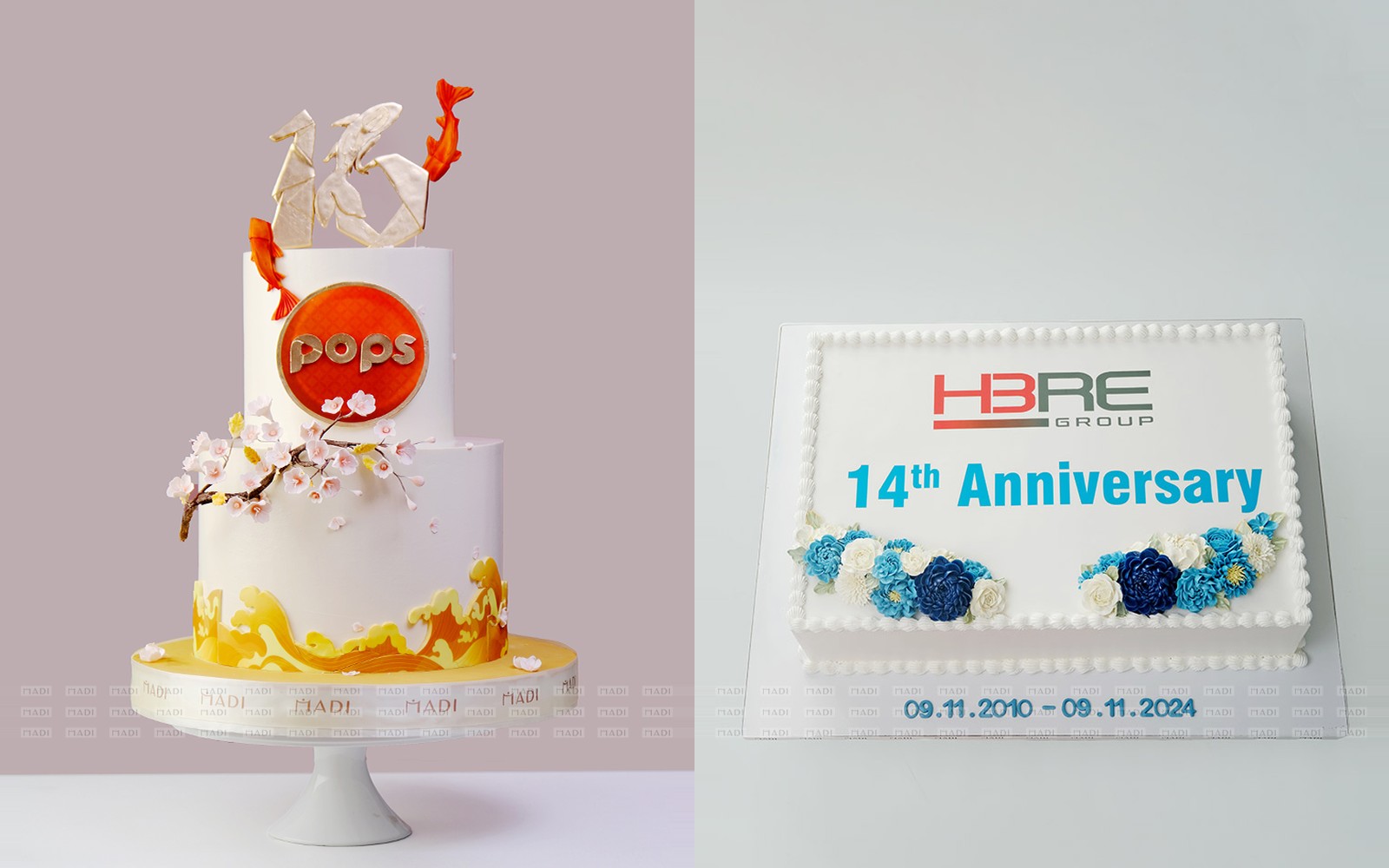 Bánh nhiều tầng cho đêm gala và bánh khổ lớn cho tiệc phòng ban