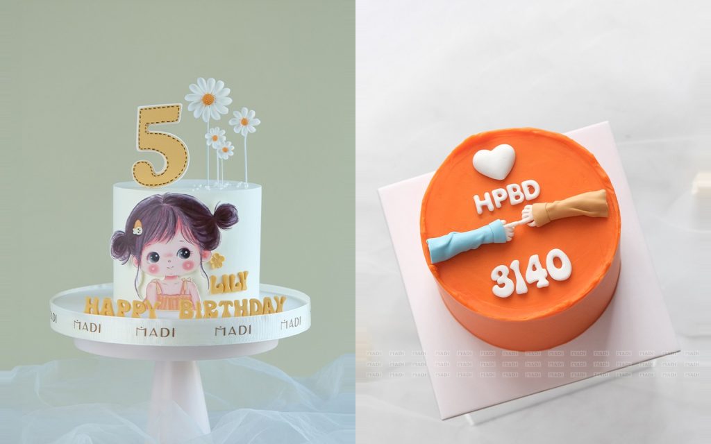 Hai mẫu bánh khổ nhỏ hợp với cách vận chuyển bánh kem bằng xe máy