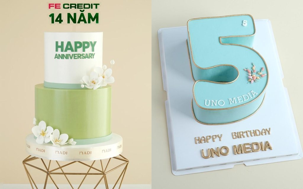 Year End Party là tiệc gì qua bánh tầng và bánh chữ số doanh nghiệp